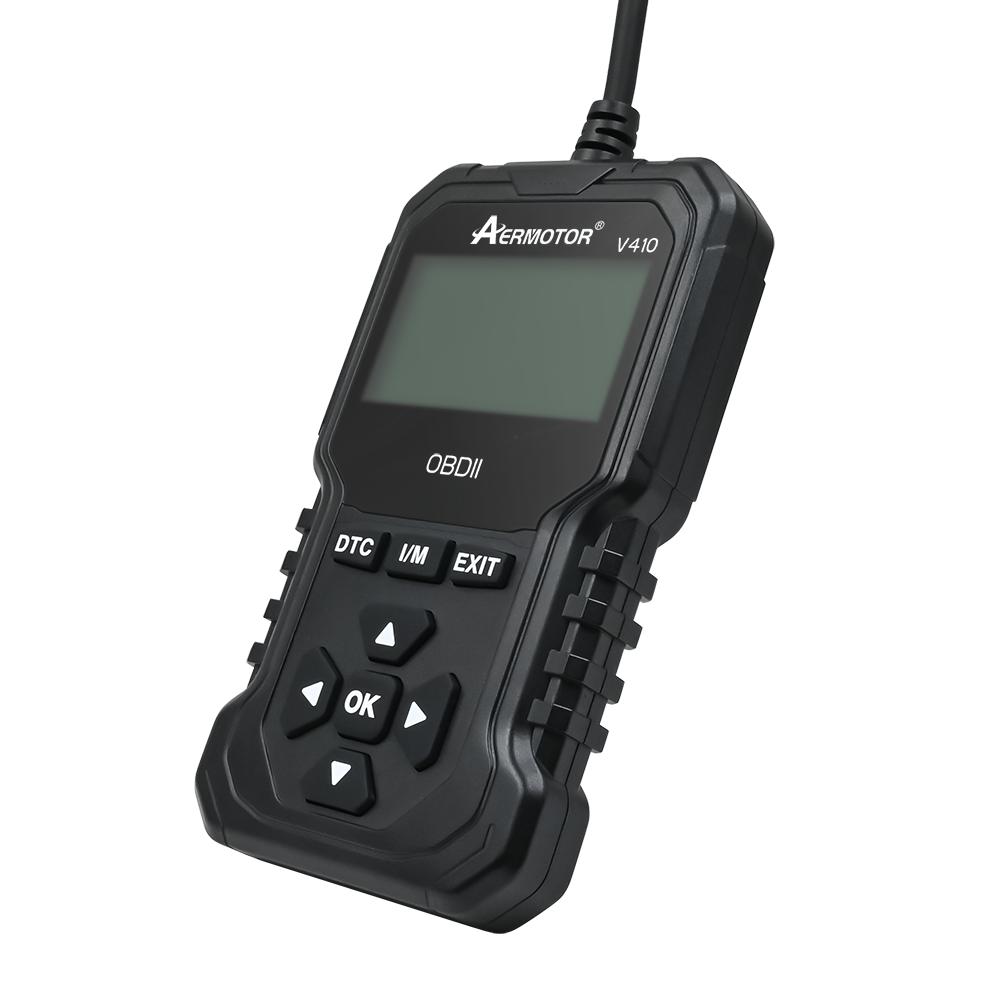 უახლესი ორიგინალი V410 OBD2 სკანერი OBD კოდების წამკითხველი და სკანირების ხელსაწყოები მანქანის ძრავის პროფესიონალური დიაგნოსტიკური სკანერი მექანიკოსი ყველა OBDII პროტოკოლის მანქანისთვის