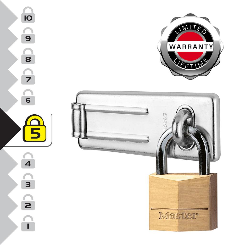 Master Lock Pack Including Door Hasp and Keyed Padlock