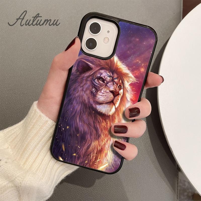 Mighty Animal Lion Phone Case for iPhone 11 12 13 14 Pro Max Mini X XR XS SE 2020 6S 7 8 Plus Samsung Galaxy S21 S22 Cover Shell