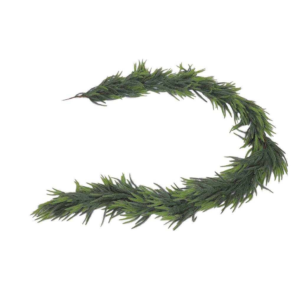 Artificial Norfolk Pine Garland 8.9FT Xmas Greenery Garland Faux Pine Needles Garland for Fireplace Table Window Stairs