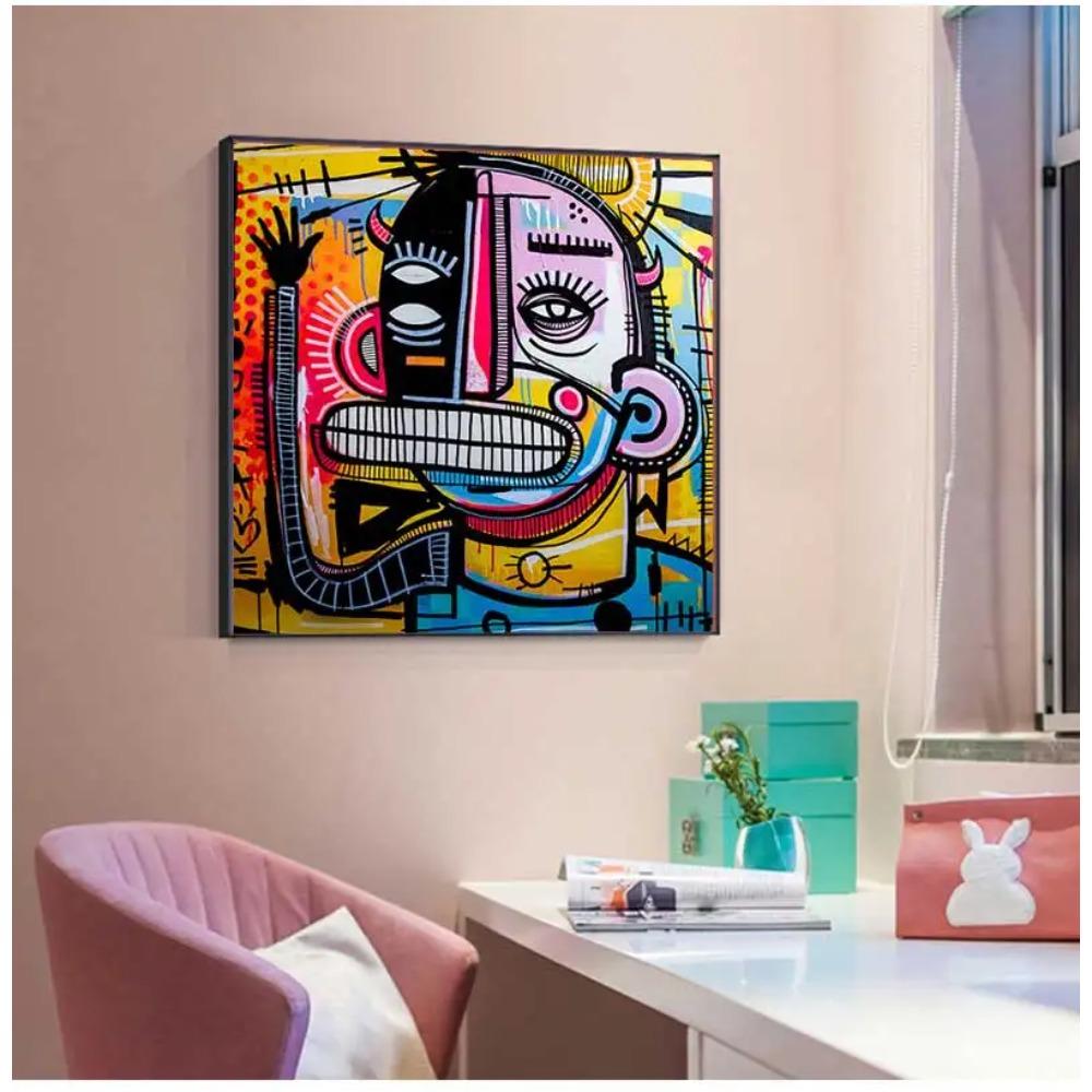 Wall Art Pictures For Living Room Decoration No Frame Graffiti Street Art Poster Joachim Abstract Colorful Face Canvas Painting