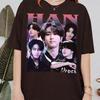 Han Jisung Collage Herren T-Shirt, Retro 90er Kpop Grafikbekleidung, Stay Fan Tee