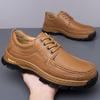 New Handmade Leather Casual Shoes Non-Slip Sneakers Man Hiking Shoes Low Top Driving Shoes Leisure Walk Treking Footwear