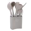 Kitchen Utensils Set Silicone Stainless Steel Heat Proof Spatula Spoon Kitchen Gadgets Tools with Drainer and Holder