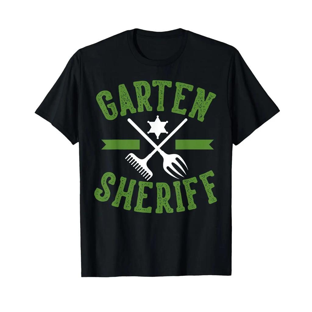 Garden Sheriff Funny Gardening Hobby Gardener T Shirt Black Vintage Streetwear Graphic Versatile Comfortable Stretched