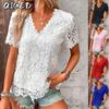 Women's Fashion Casual Solid Color Print Long Sleeve V-Neck Blouses & Shirts