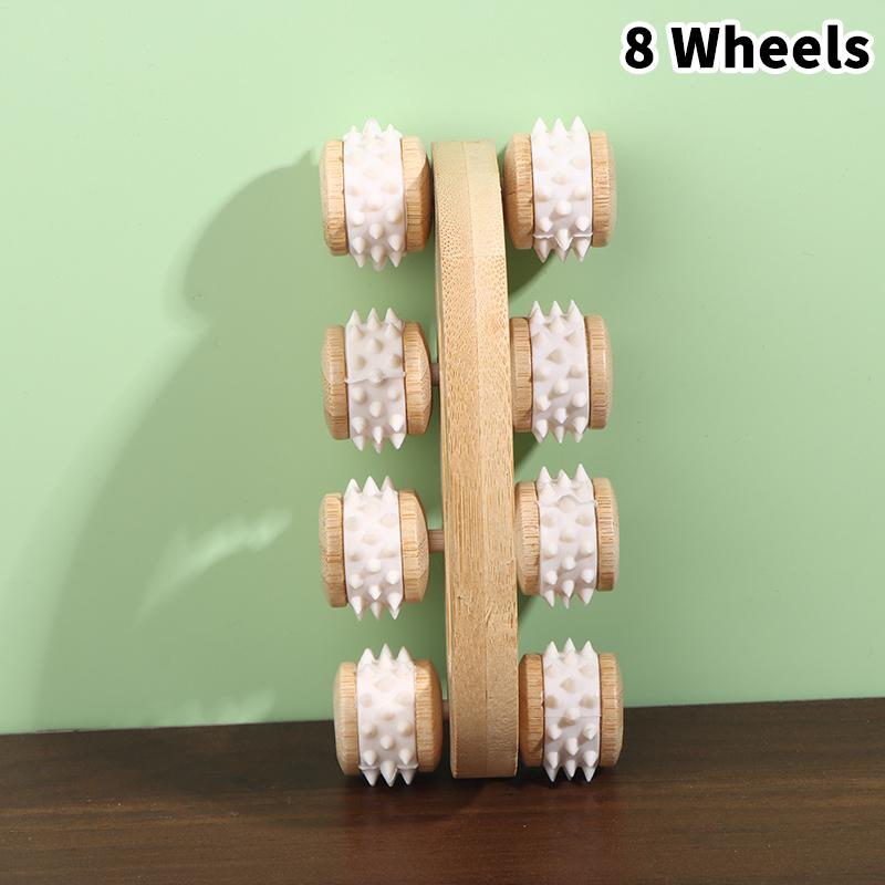 Деревянный массажер Ручной ролик для шеи, спины, талии Инструмент для массажа шеи, ног, спины Глубокие ткани Мышцы Расслабление Массаж тела 8 Wheels