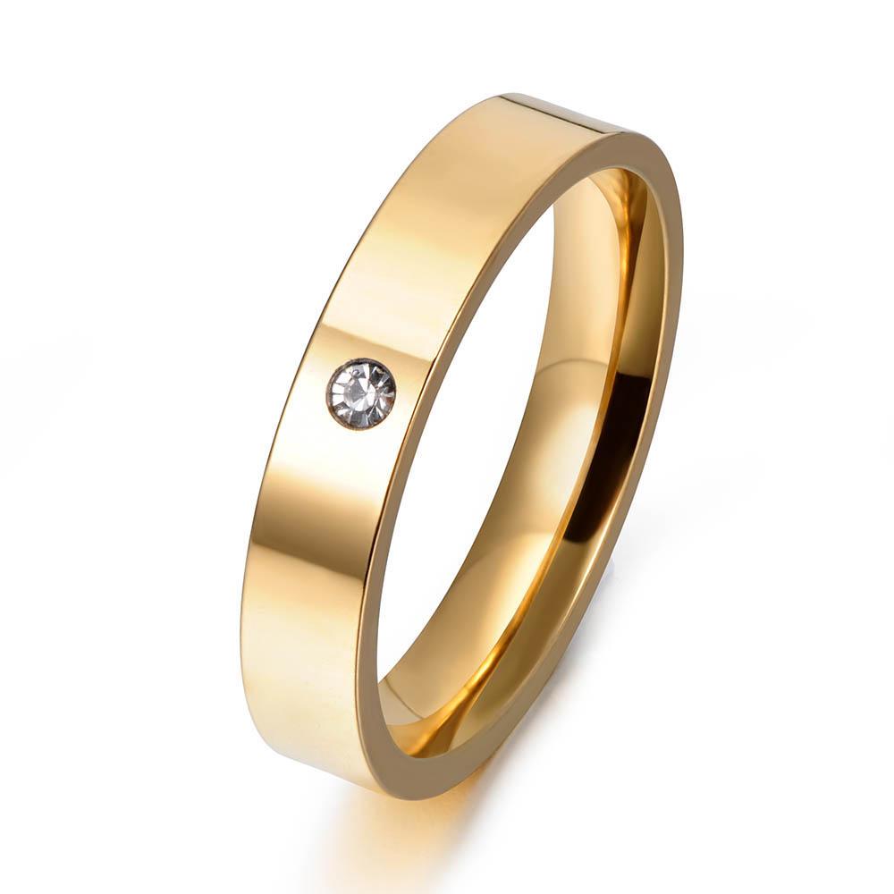 Luxury CZ Crystal Rhinestone Finger Ring 316L Stainless Steel Wedding Rings For Women Female Engagement Jewelry R17153