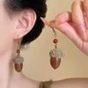 Retro Wooden Plant Earring For Women Creative Natural Plant Dried Fruits Drop Earrings Ethnic Jewelry Accessories