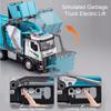 Scale 1:18 Electric Sanitation Garbage Truck Fire Trucks Model Toy Car Light Music Engineering Vehicle Models Birthday Presents
