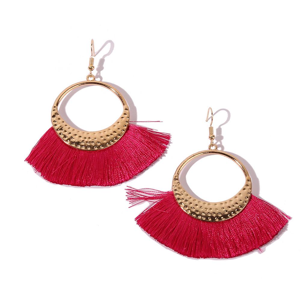 Bohemian Style Alloy Geometric Dangle Earrings For Travel And Party