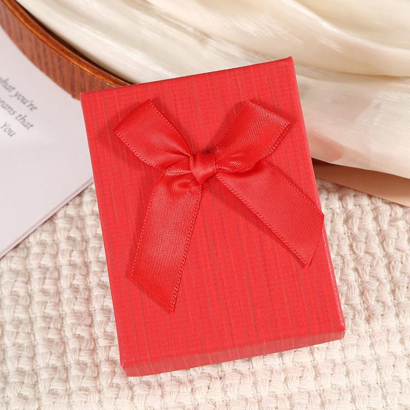 1Pc Cardboard Earring With Sponge Inside Ring Bow Bracelets Gift Box Rectangle Jewelry Set Necklace Packaging Boxes