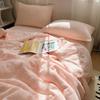 Minimalist Solid Color Cotton Quilt Set: Soft, Skin-Friendly, Machine-Washable Summer Quilt for Dorms (4-Piece, Single/Double).