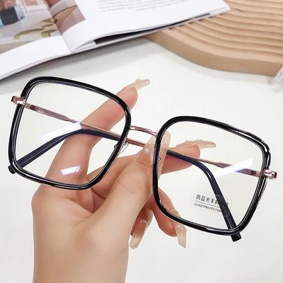 Neue Große Quadratische Fassung Anti Blaulicht Brille Damen Leopard Computerbrille Brille Transparent Optische Brille