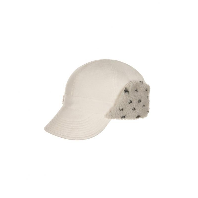 Dot Boa Earflap Cap Ivory