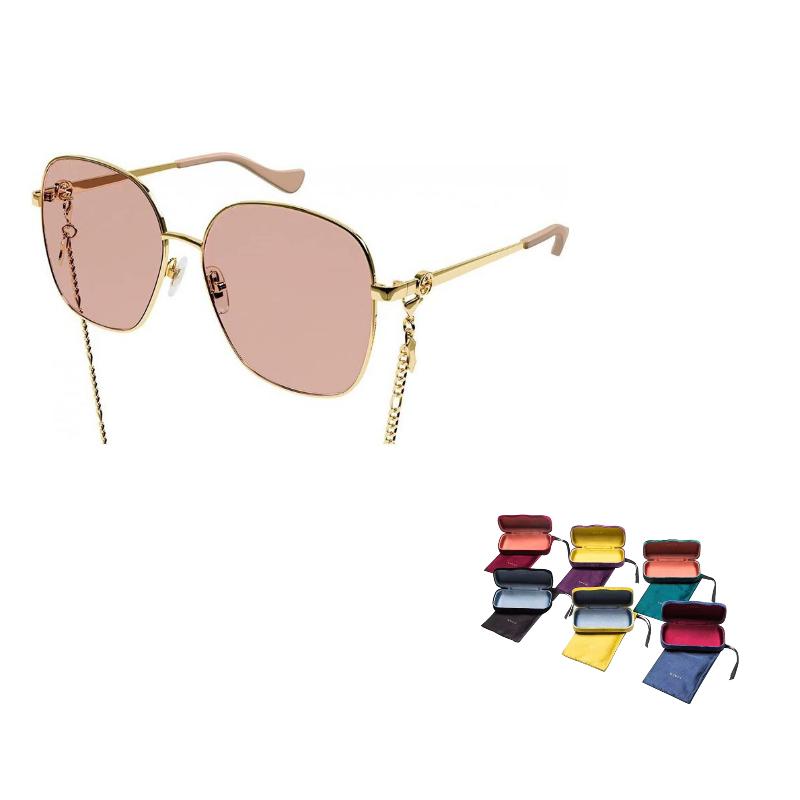 

GUCCI Square Metal Alloy Square Sunglasses for Women 61