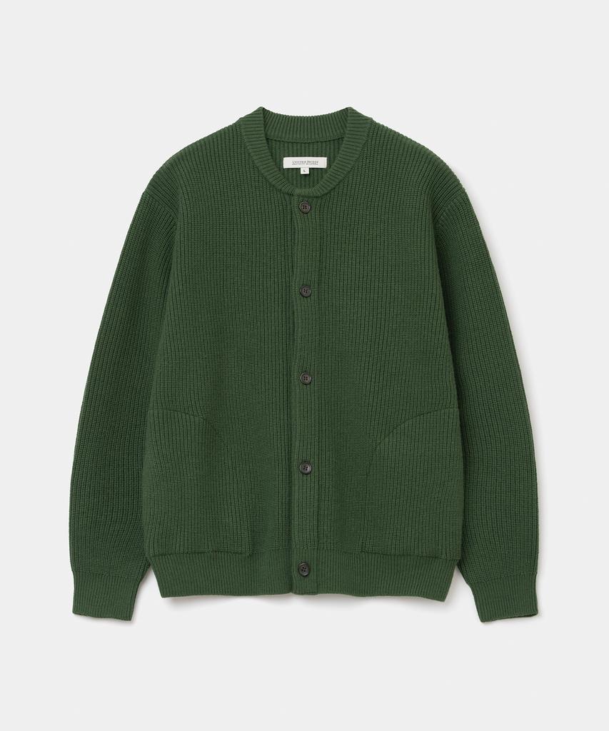 Uniform Bridge Fisherman Wool Knit Cardigan Green