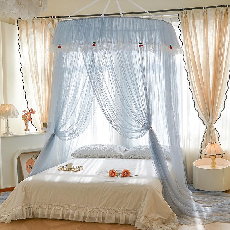 Elegant French-Inspired Dome Mosquito Net With Fine Mesh Foldable Hanging Canopy Bed No Installation Required
