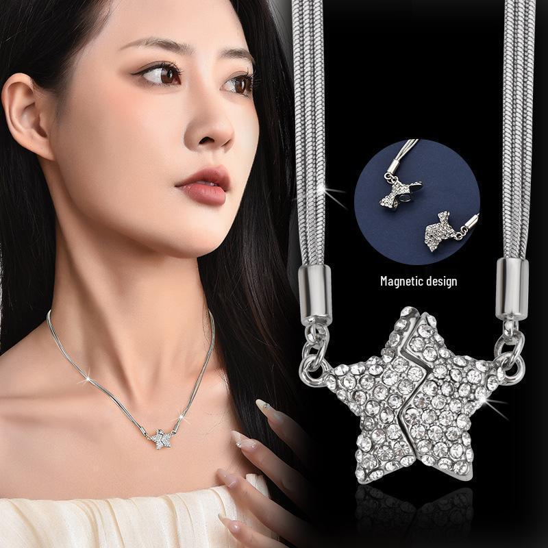

Elegant French Retro Star Pendant Necklace - 2024 Trendy Gift for Her. 18K