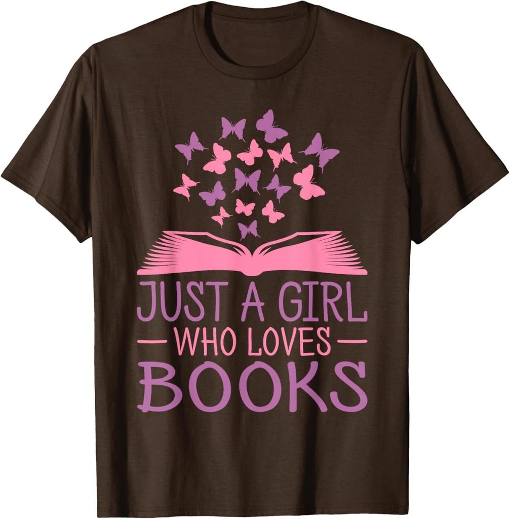 Just A Girl Who Loves Books Lovers Book Worm Reading Unisex T-Shirt