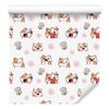 Cats Wallpaper White, Light Gray and Coral for Living Room and Bedroom 50x1000