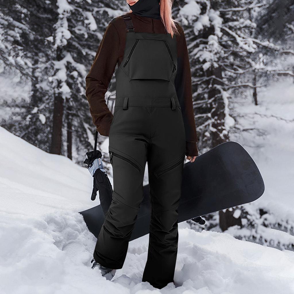 Kayak Pantolonu Kadın Yalıtımlı Kayak Salopeti Snowboard Pantolonu Ayarlanabilir Omuz Askılı Kar Tulumu