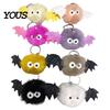 Funny Bag Decoration Halloween Bat Plush Keychain, Cute Devil Furry Pendant for Stylish Animal Print Keys, Vintage Silver Alloy Key Ring, Spooky Party