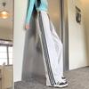 High-waisted Sweatpants for Women In Spring and Autumn New Loose Straight Slimming Three-bar Wide-leg Casual Drooping Sweatpants