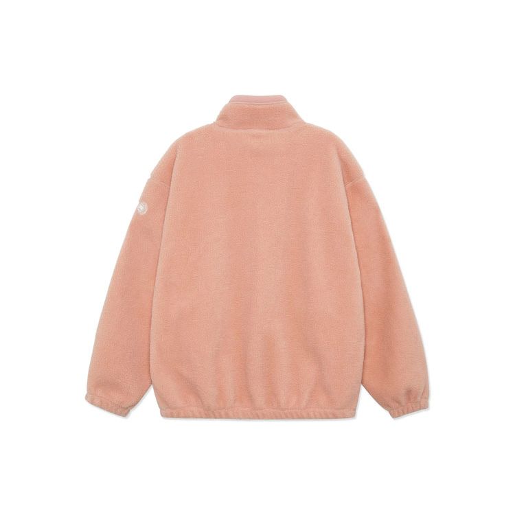 Li-Ning Badfive Sports Basketbalová Série Teplá Sherpa Fleece Volný Pletený Kabát s Fleecovým Límcem Unisex Svrchní Oblečení Mlhavě Růžová AFDR729-2