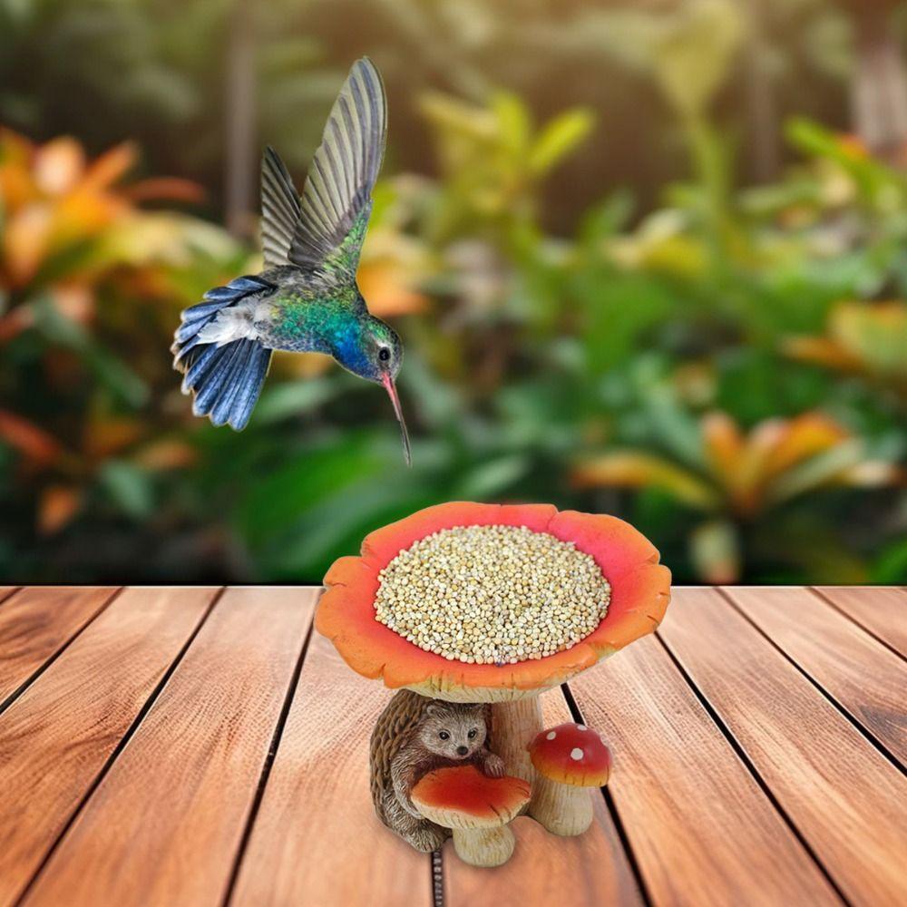 Creative Animal Feeding Trough Waterproof Art Statue Rustic Bird Feederc  Parrot