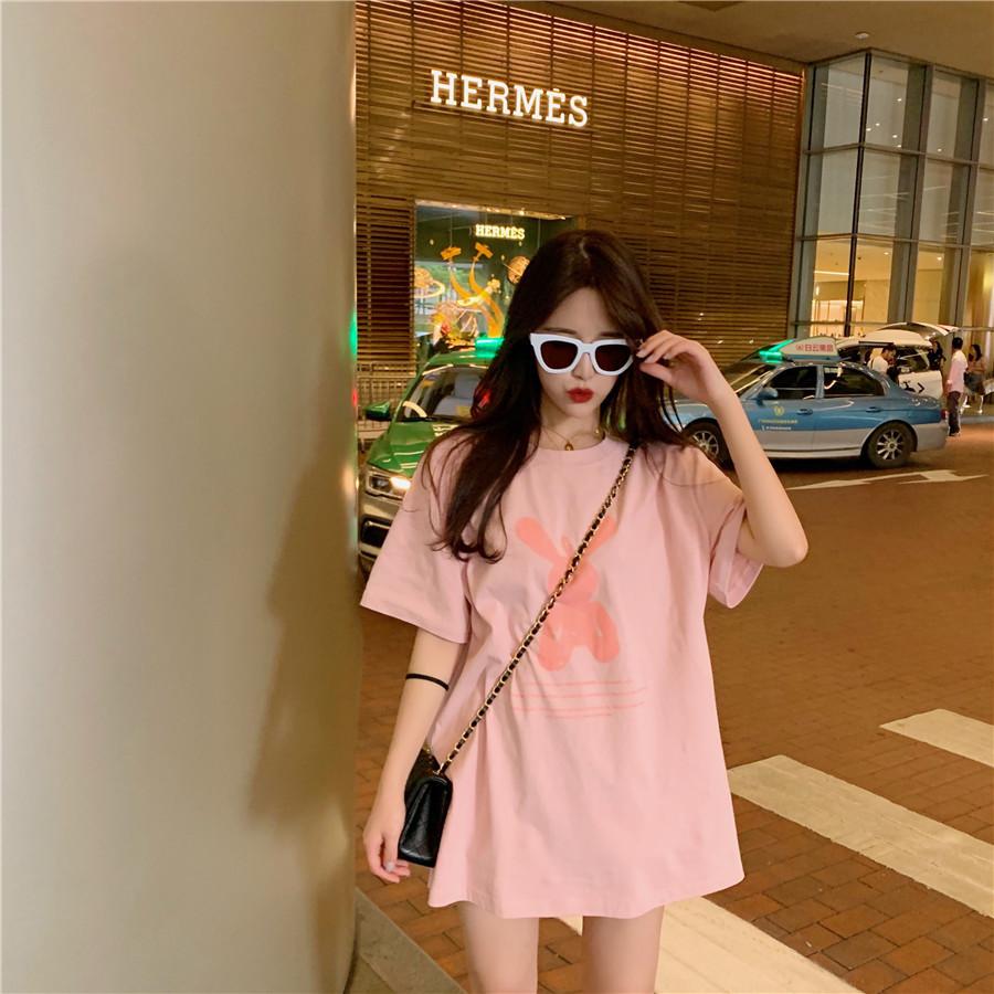 

Pure cotton t-shirt women s summer 2025 girlfriend dress rose red pink pure cotton spring and autumn round neck ns loose short sleeve tide M розовый
