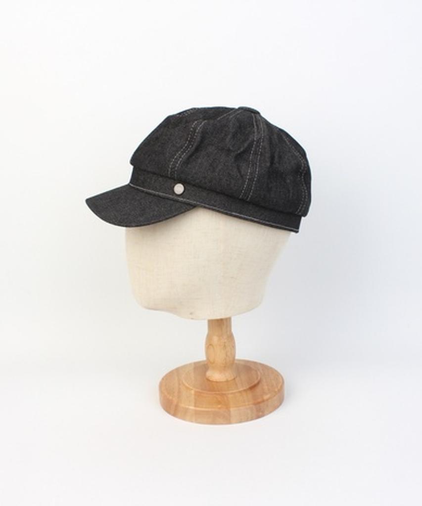 Yunibeosyeolkemiseuteuli Black Denim Logo Newsboy Cap