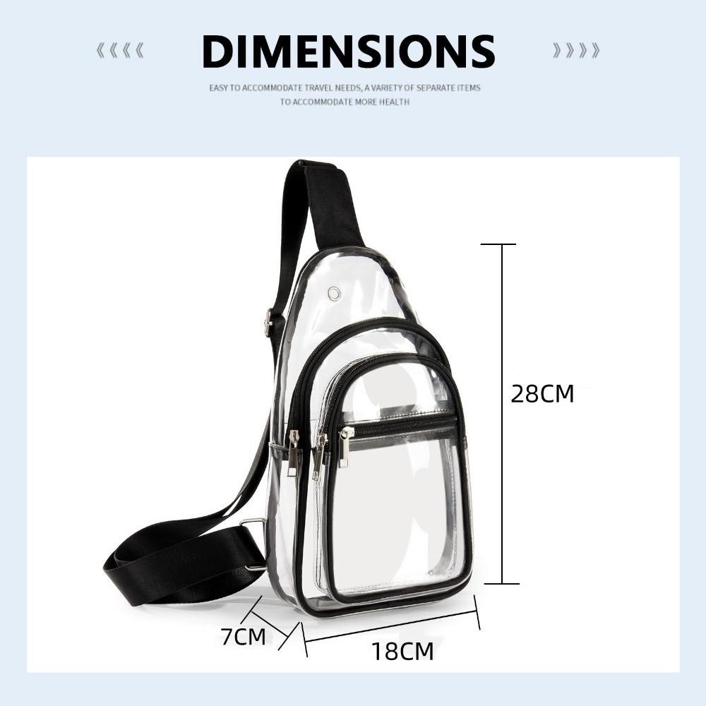 Wasserdichte PVC Sport Brusttasche Große Kapazität Verstellbar Transparent Crossbody Tasche Leichtes Design Transparentes Material