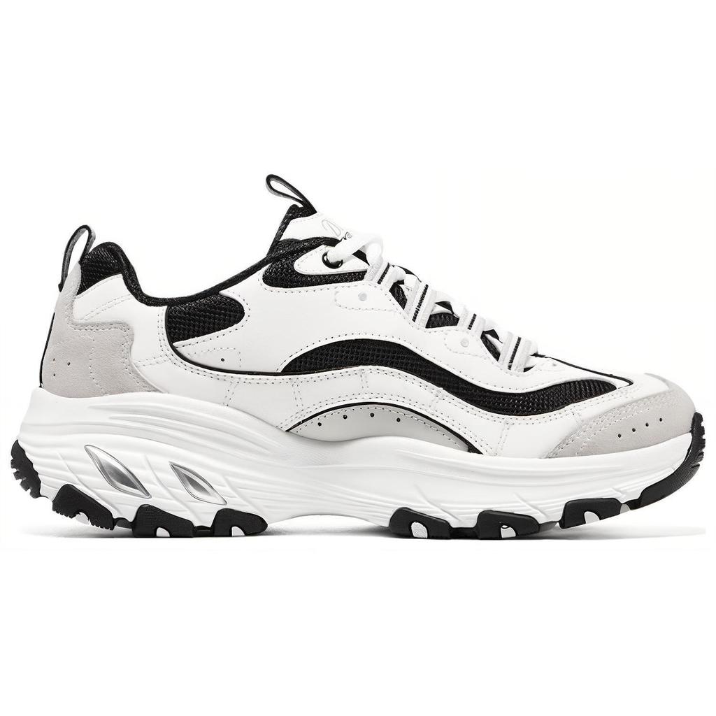 Skechers Arch Fit DLites Fabric Fashion Casual Comfortable Versatile Low Top Dad Shoes Women sneakers Black White 149805-WBK