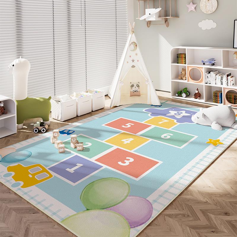 Children's Room Carpet Bedroom Cartoon Learning Reading Area Floor Mat Baby Climbing Mat Bedside Carpet Living Room