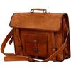 Vintage Bag Leather Genuine Laptop Messenger Shoulder Men's Brown Travel