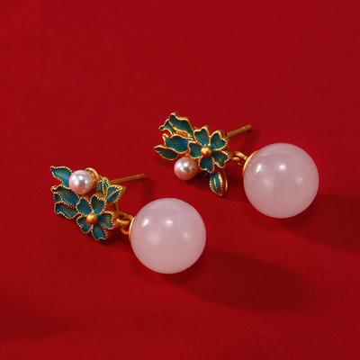 Perlenohrringe für Frauen, Geschenk, edler Schmuck, 18 Karat Gold, romantischer Hochzeitsschmuck für Bräute, Brautjungfern