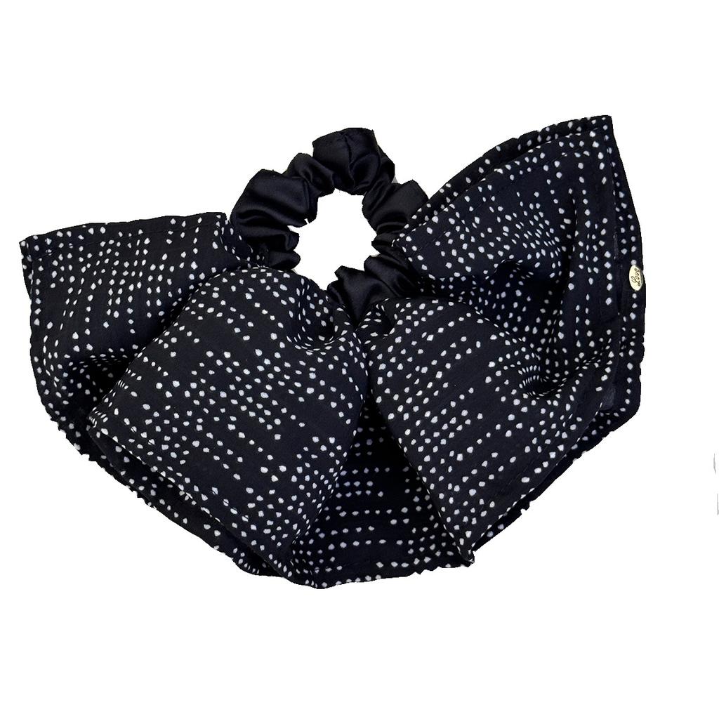 retro black white polka dot large small intestine circle Korean girl with abundant fluffy and elastic hair tie and circle new in