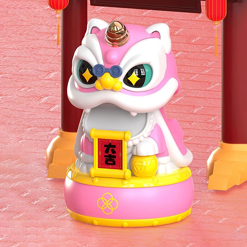 Maskottchen Ornament Chinesischer Stil Glücklicher Tanzender Löwe Modell Solarbetrieben Heimdekoration Feiertagsgeschenke Bringen Reichtum Glück