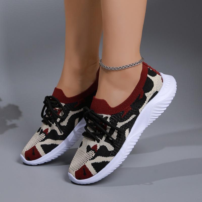 Fashion European American Casual Women's Shoes 2024 Autumn New Breathable Mesh Fabric Color Blocked Wear-resistant Casual Sports Shoes
