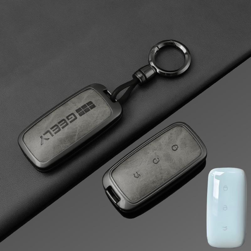 

Car Key Cover Zinc Alloy Shell For Geely Galaxy EX5 E5 L6 L7 EMI NO.1 Proton E.MAS 7 5 E8 Starry 8 Cityray Keychain Accessories