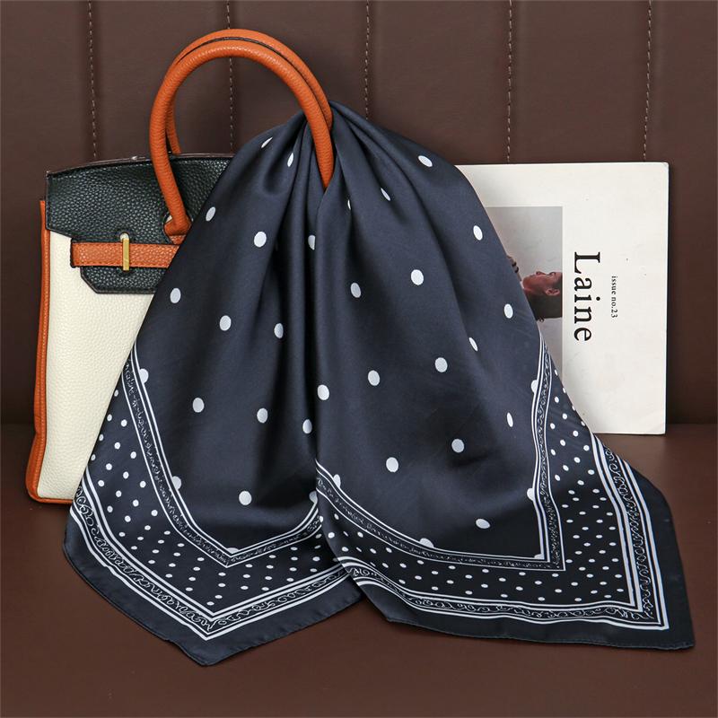 

2026 New Luxury Design Square Silk Scarf Women 70*70cm Bandana Soft Hair Band Wrap Hijab Neckerchief Hairband Headband Foulard 70x70cm