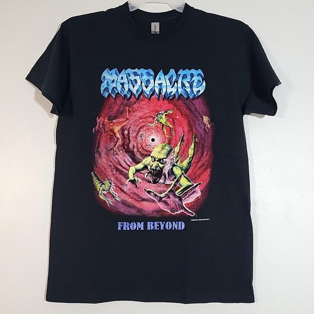 

MASSACRE From Beyond S SMALL T-Shirt Black Mens Band Logo Unisex T-Shirt XXL