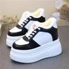 12CM Genuine Leather Platform Wedge Casual Chunky Sneakers Women Shoes Ankle Boots Spring Autumn Winter Plush Warm Shoes
