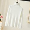 Women's Turtleneck Knit Sweater Slim Fit Solid Color Long Sleeve Thermal Base Layer Top For Autumn Winter