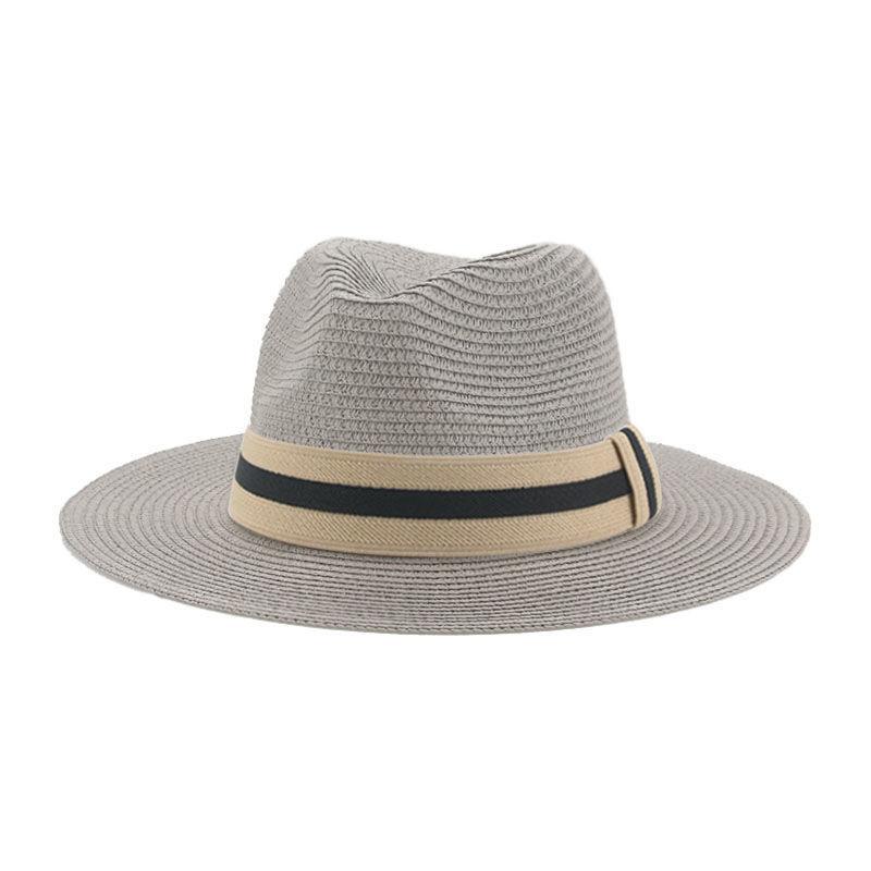 Retro straw hat Panama big flat brim hot sale in Europe and America, men's and women's new face small French sunshade beach hat