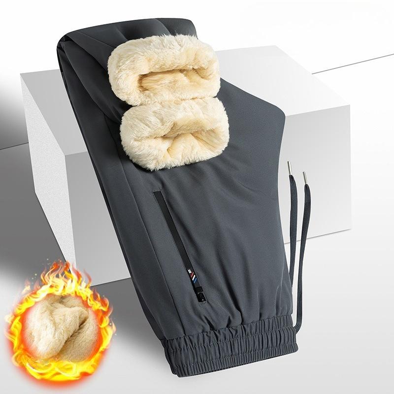 Men's Winter Fleece Pants Sherpa Lined Sweatpants Active Running Jogger Pants with Pockets Warm Drawstring Athletic Joggers Heavyweight Thermal Pants