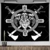 Viking Raven Tapestry Wall Hanging Hippie Vikings Norse Tapestrys Tarot Witchcraft Aesthetic Room Decoration Tapiz Home Decor