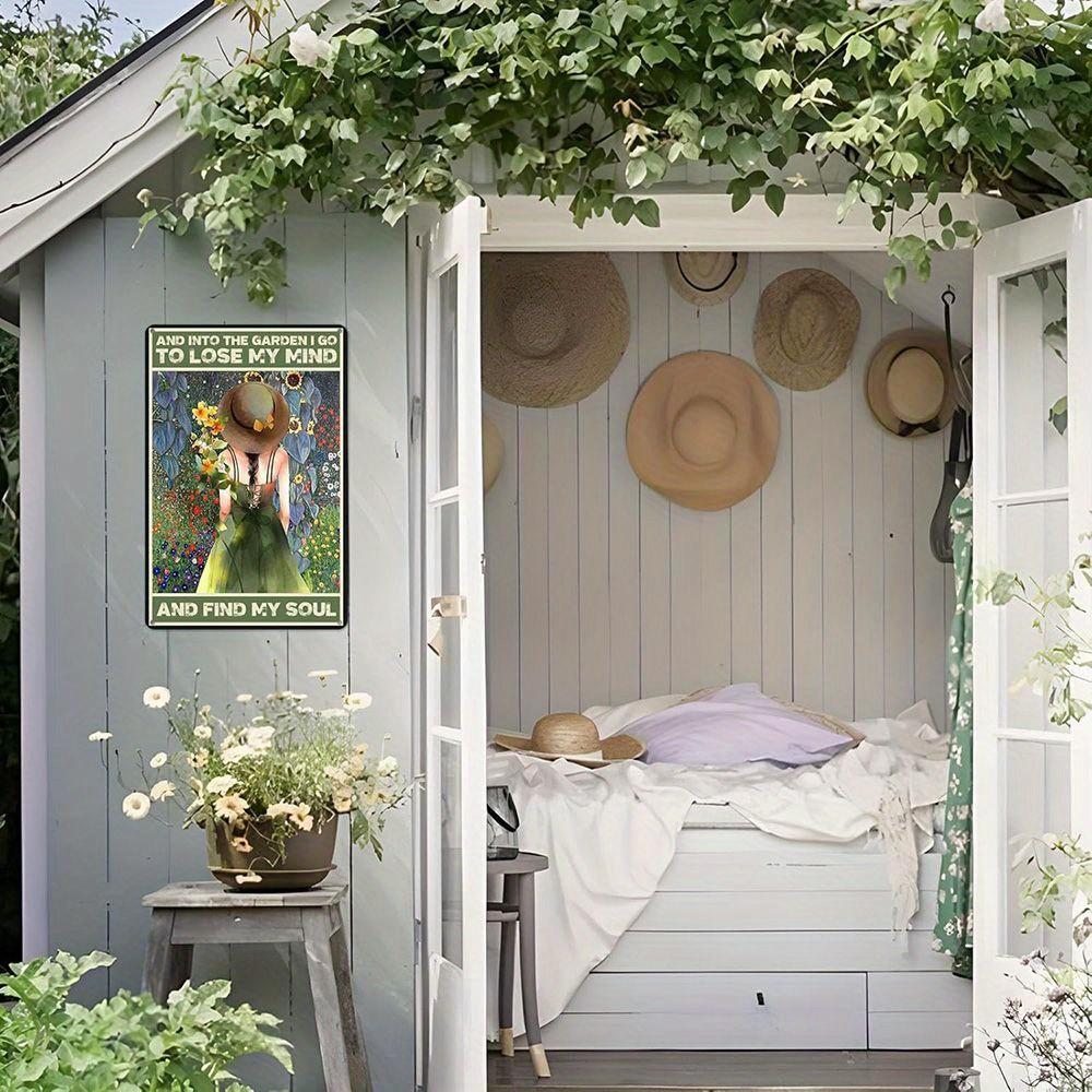 Funny "And Into The Garden I Go" Sign: Women's Garden Gift for Yard, Backyard, Patio & Porch Decor, 12" x 8"