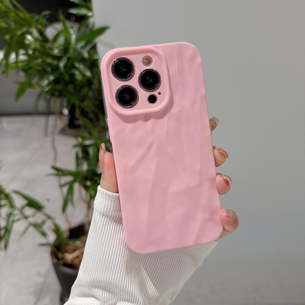 Apple Wrinkle 15 Mobile Phone Case Suitable for High-end Solid Color IPhone 16PROMAX Anti-fall Mobile Phone Protection Case